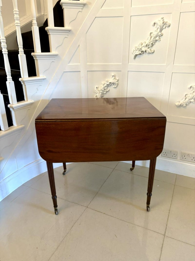 Antique Regency Quality Figured Mahogany Pembroke Table